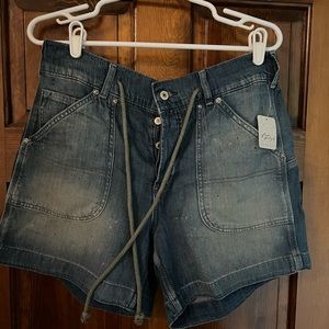 Free People Denim Shorts. Fit is oversized more like a medium.